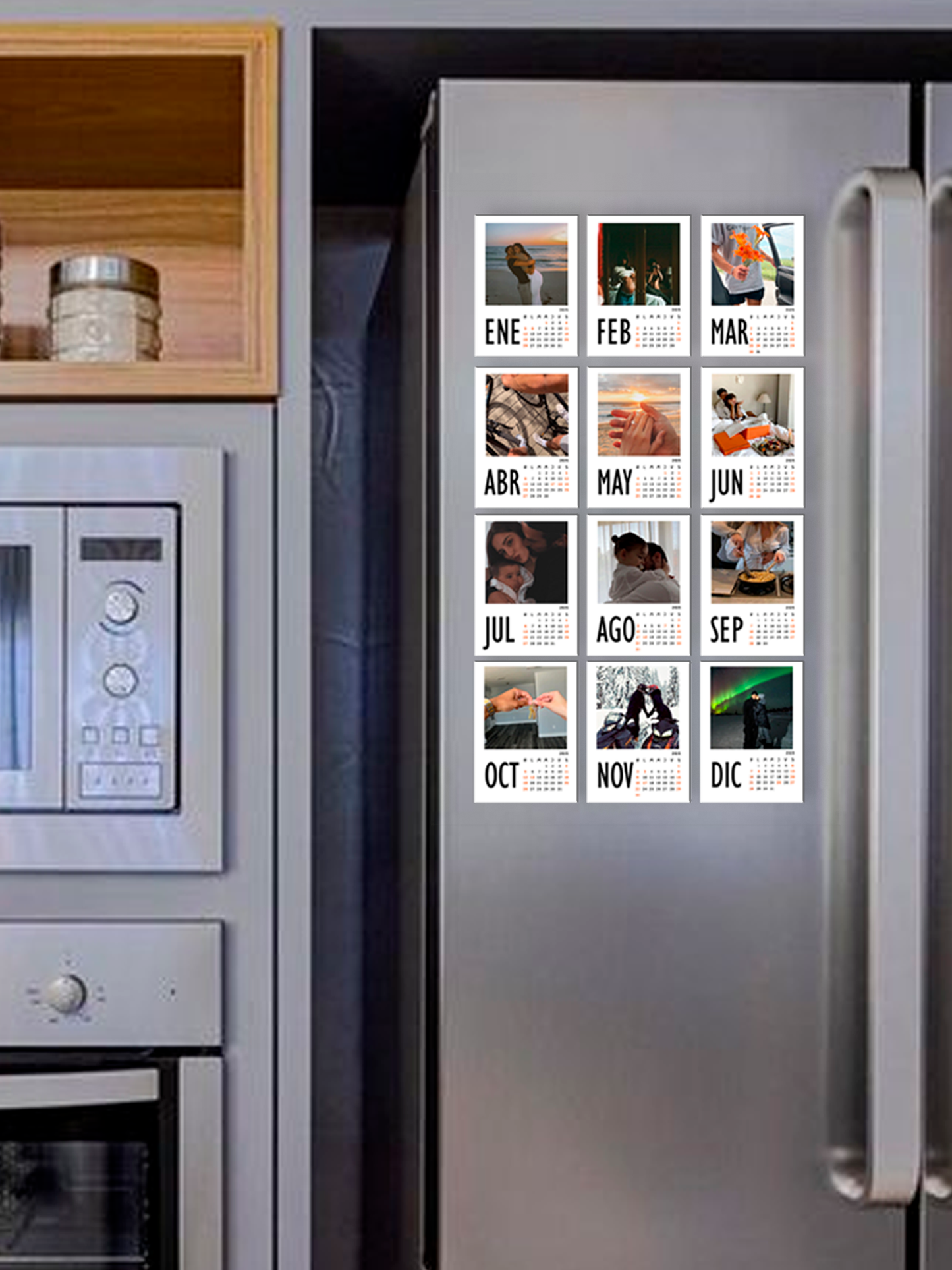 Calendario año 2025 con imán para nevera